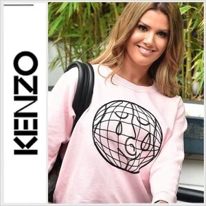 Kenzo Paris 3D Embroidered Sweatshirt S pink